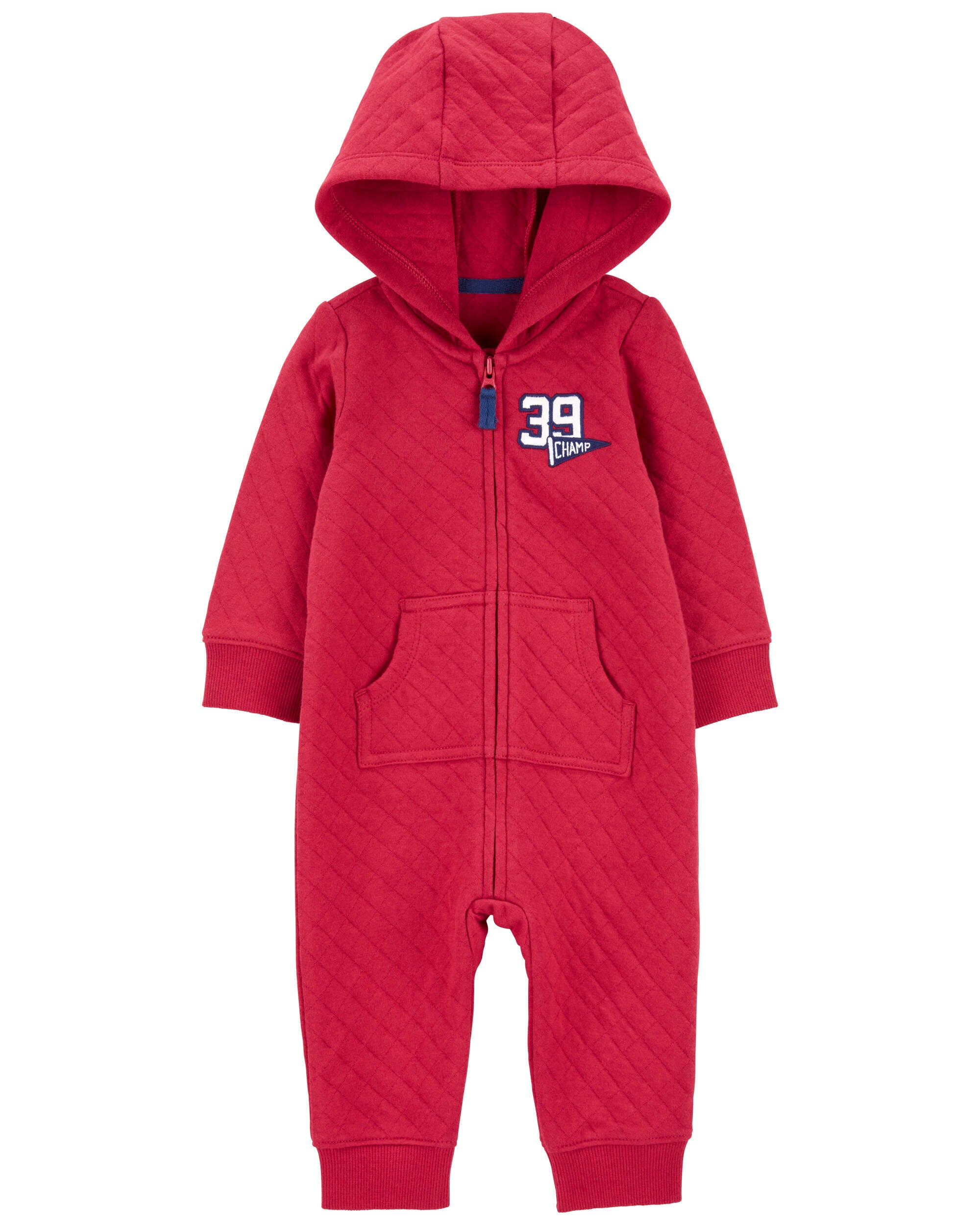 Baby Sporty Double Knit Long Sleeve Jumpsuit Red Carter s Carter s