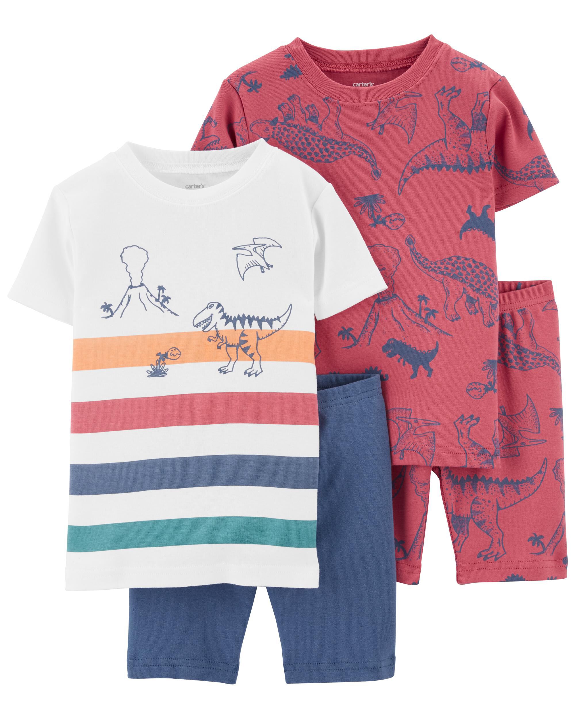 Carter's Infant Boys 4-Piece Hungry Dinosaur Snug Fit PJs NWT dino pajamas 