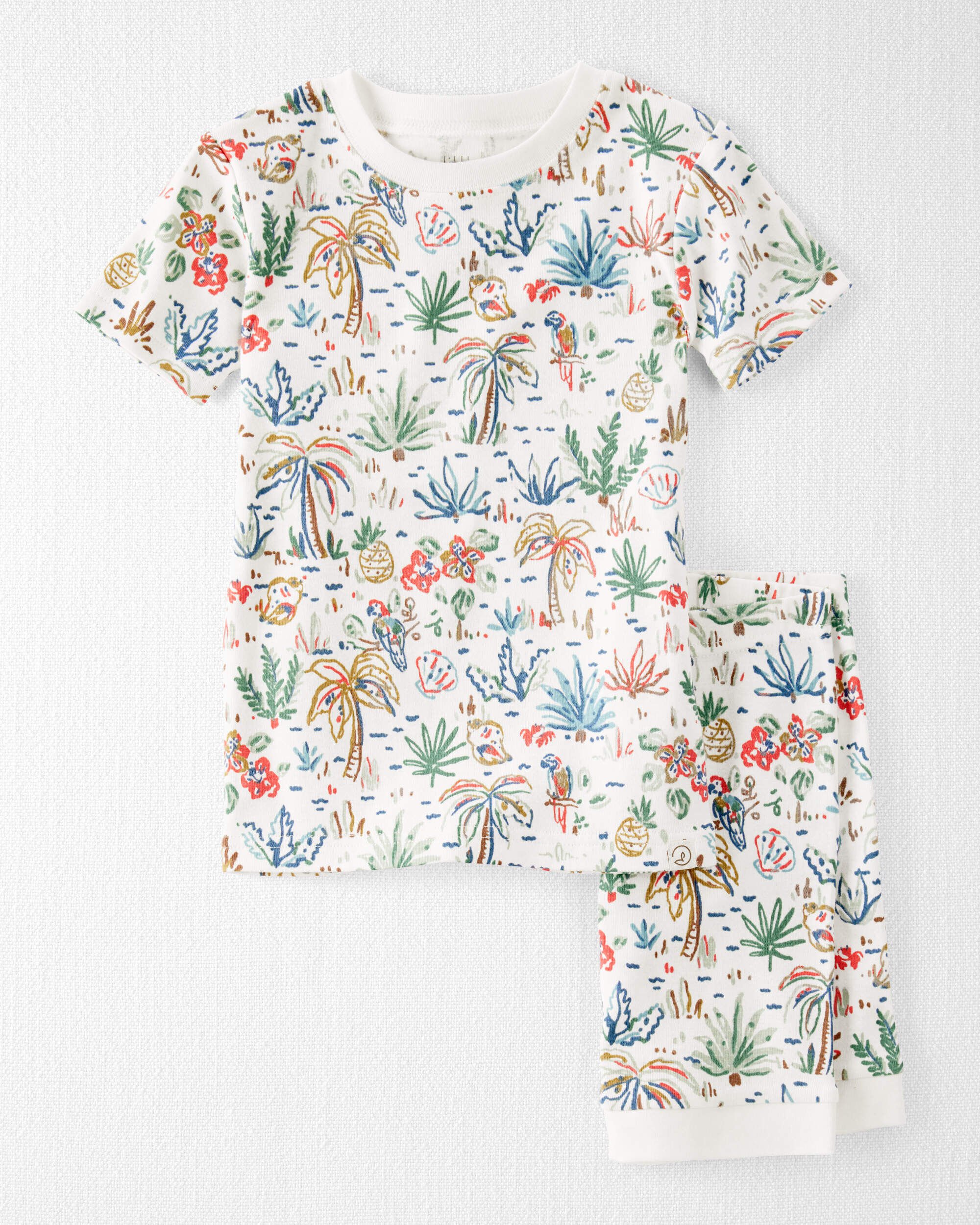 Toddler Organic Cotton Pajamas Tropical Paradise Print