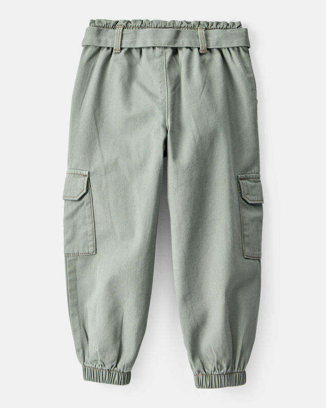 Product image 2 of Toddler Girl Cotton Cargo Joggers - Green