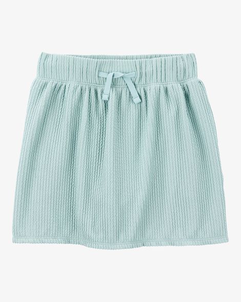 Product image 1 of Kid Ribbed Textured Drawstring Skort - Green
