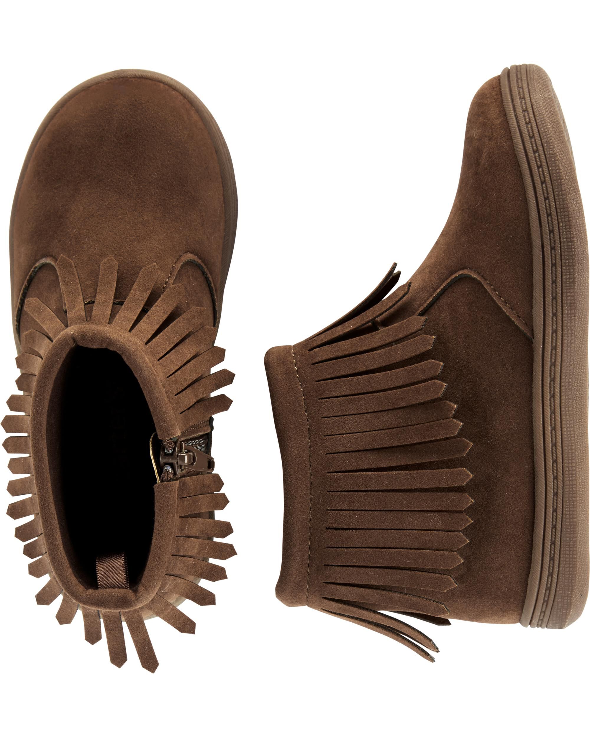 girl fringe ankle boots