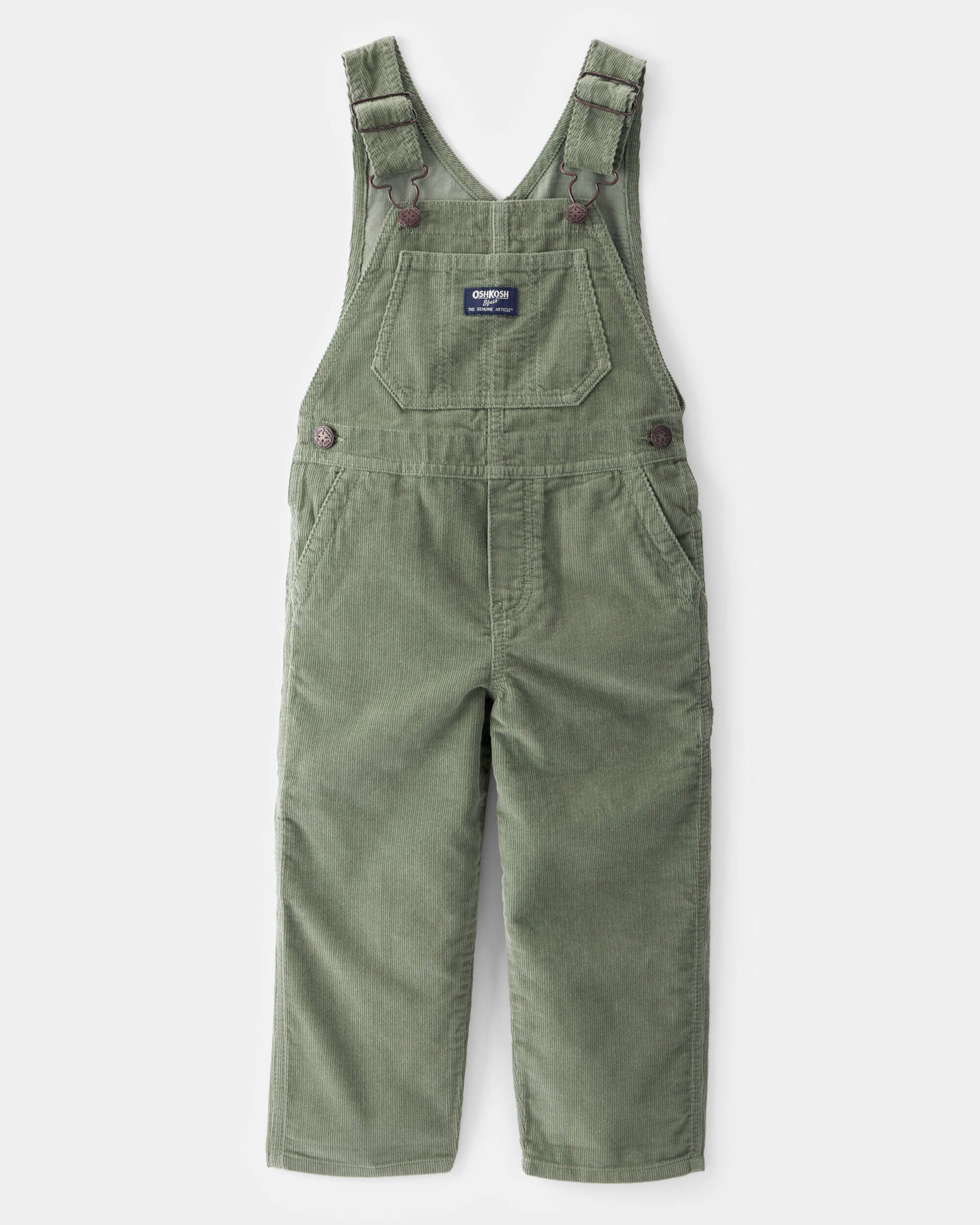 Toddler Solid Corduroy Overalls - Green