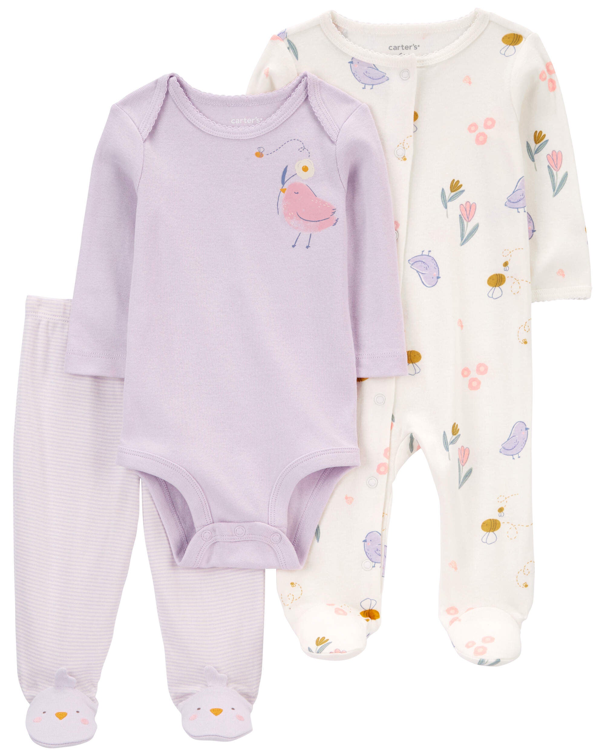 Baby Purple Bird 3-Piece Sleep and Play Set - Carter's | Carter's