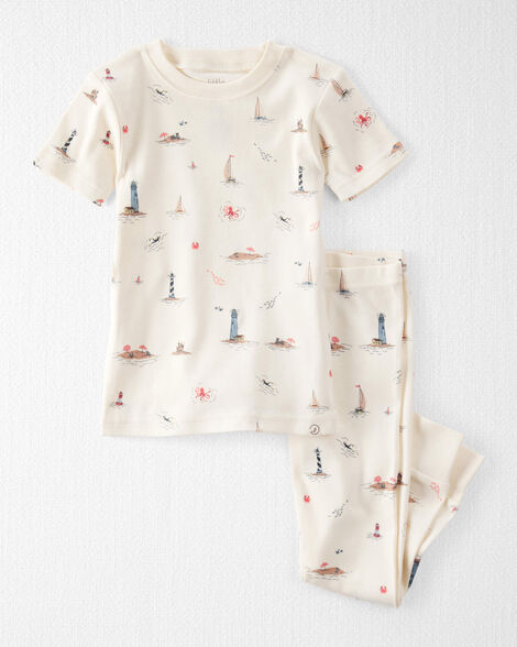 Toddler 2-Piece Organic Cotton Pajamas in Coastal Vacation