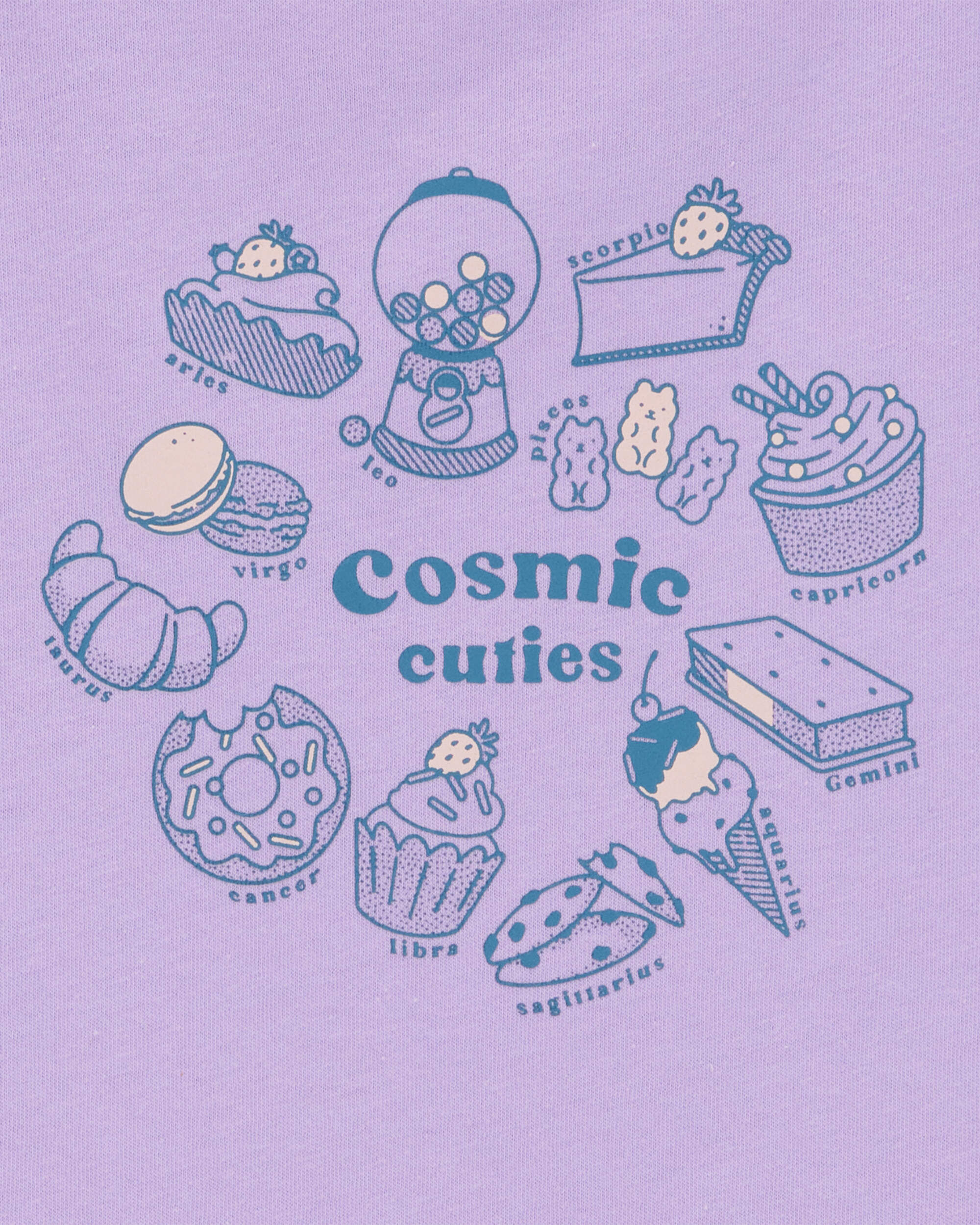 Girls Cosmic Cuties Short-Sleeve Graphic Tee - Purple