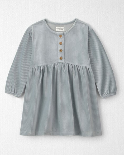 Toddler Girl Recycled Ribbed Velour Dress