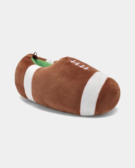 boys football slippers - brown