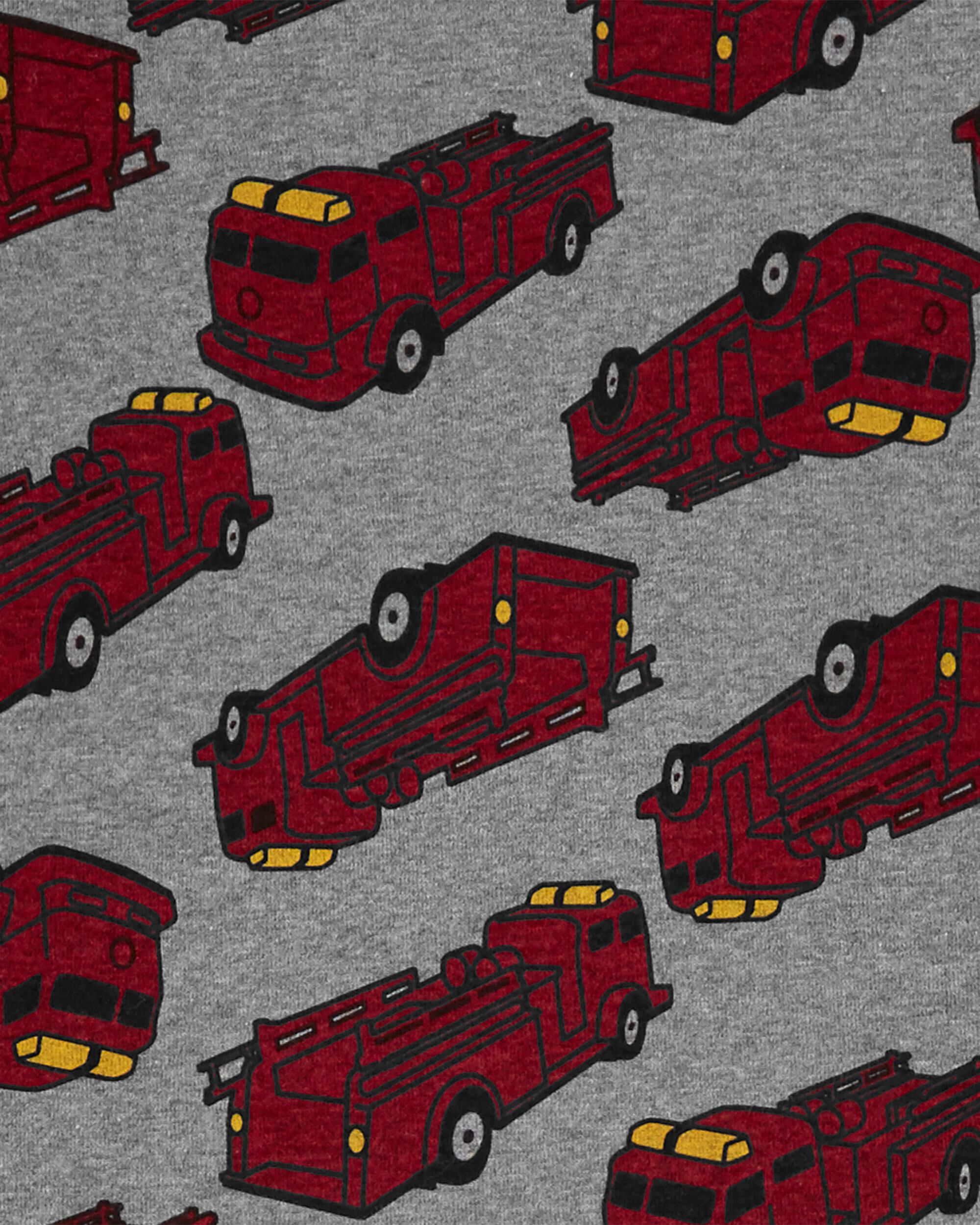 4 Piece Fire Truck Rescue Team Pajamas Sleepwear Size 6