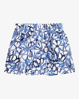 Product image 1 of Toddler Floral Linen Look-alike Pull-On Skort - Blue