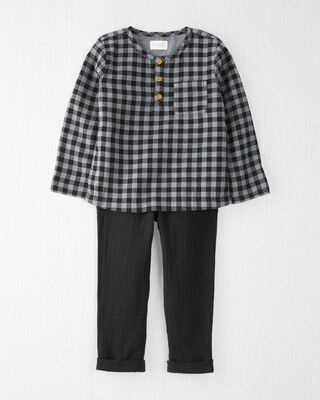 Product image 1 of Toddler 2-Piece Organic Cotton Plaid Set