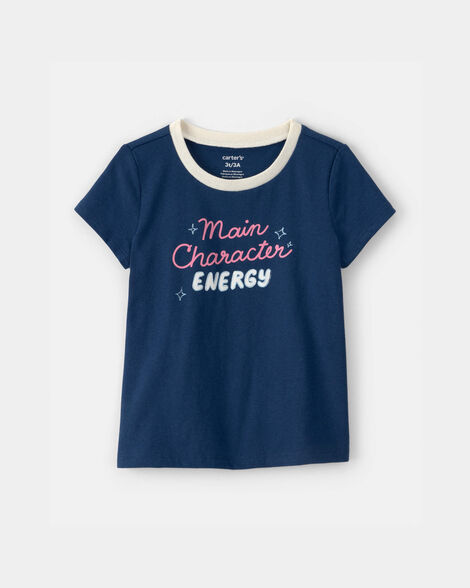 toddler girl 'main character energy' graphic tee - blue