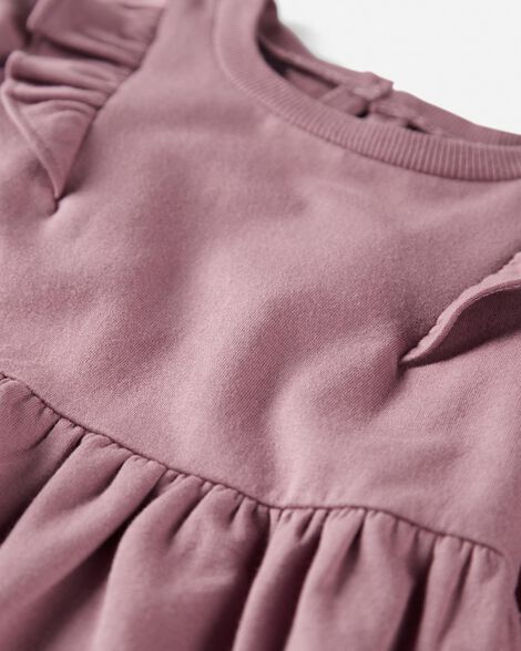  Product image 2 of Toddler Long-Sleeve Ruffle Dress Made with Organic Cotton in Desert Mauve