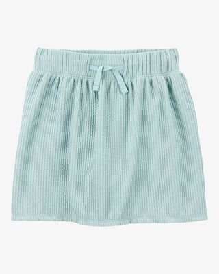 Product image 1 of Kid Ribbed Textured Drawstring Skort -  Green