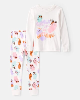 Toddler Girl Unicorn Print 100% Cotton Long-Sleeve 4-Piece Pajamas - Purple