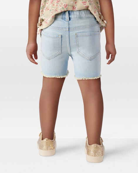 Product image 3 of Toddler Frayed Hem Iconic Denim Short - Splash Wash