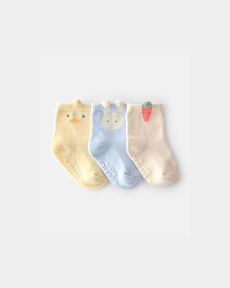 baby 3-pack easter socks - yellow/blue/ivory