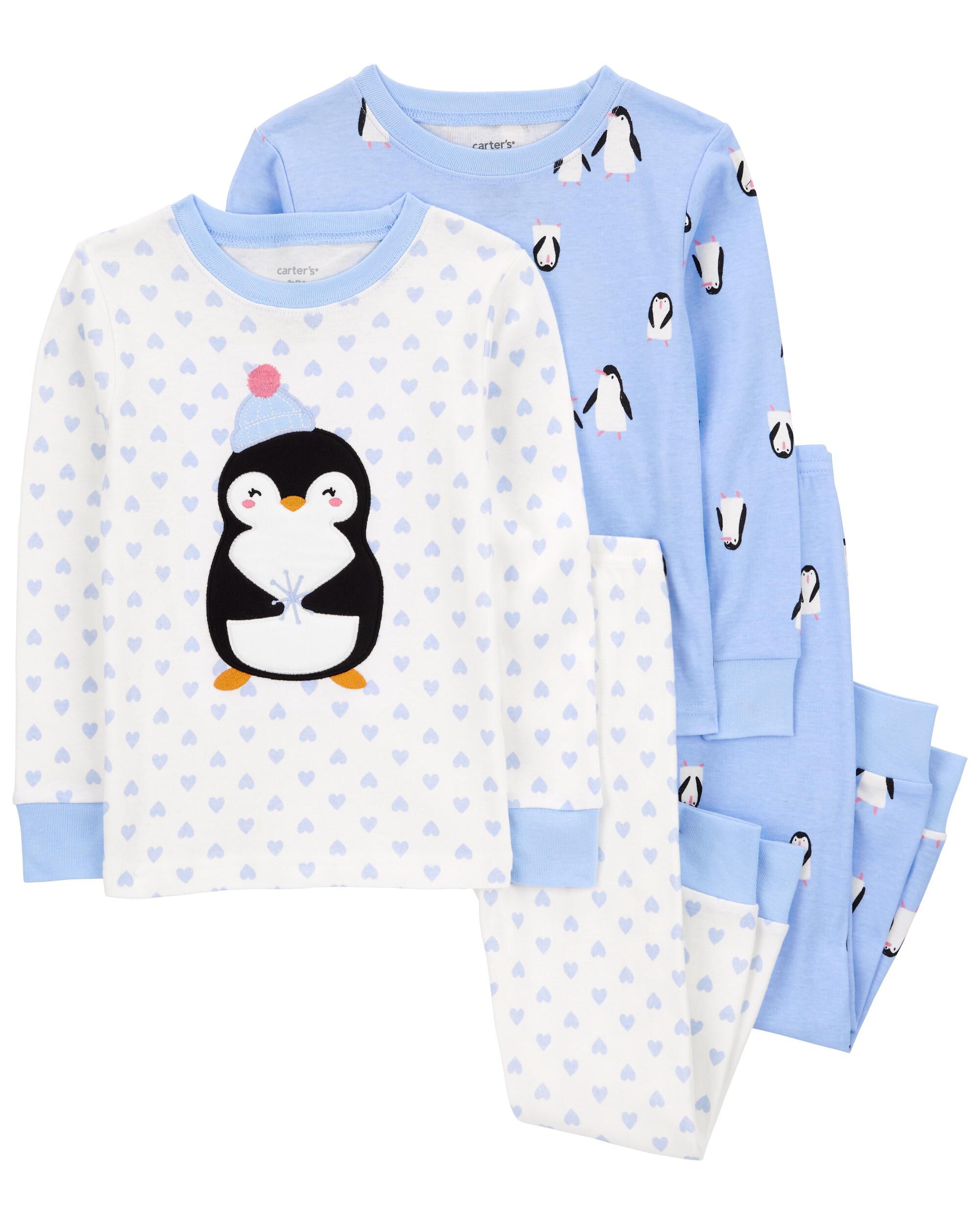 Baby 4 Piece Penguin 100 Snug Fit Cotton Pajamas