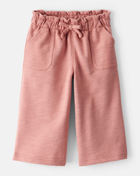 Product image 1 of Baby Girl 100% Cotton Wide-Leg Pants - Pink
