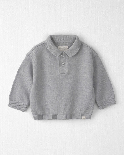 Baby Boy Organic Cotton Sweater Knit Polo