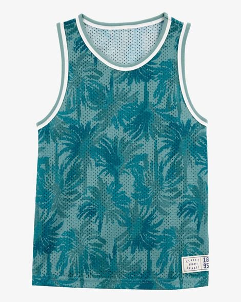 Product image 1 of Kid Active Tropical Print Mesh Tank - Green