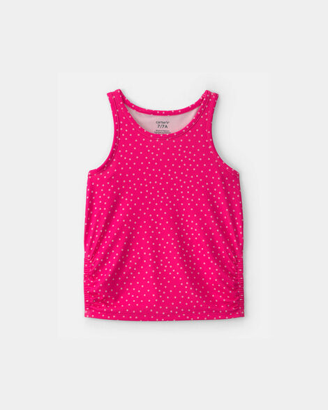 girls polka dot active tank top - pink