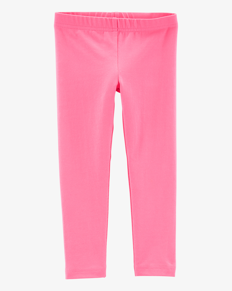 baby girl cotton stretch leggings - pink