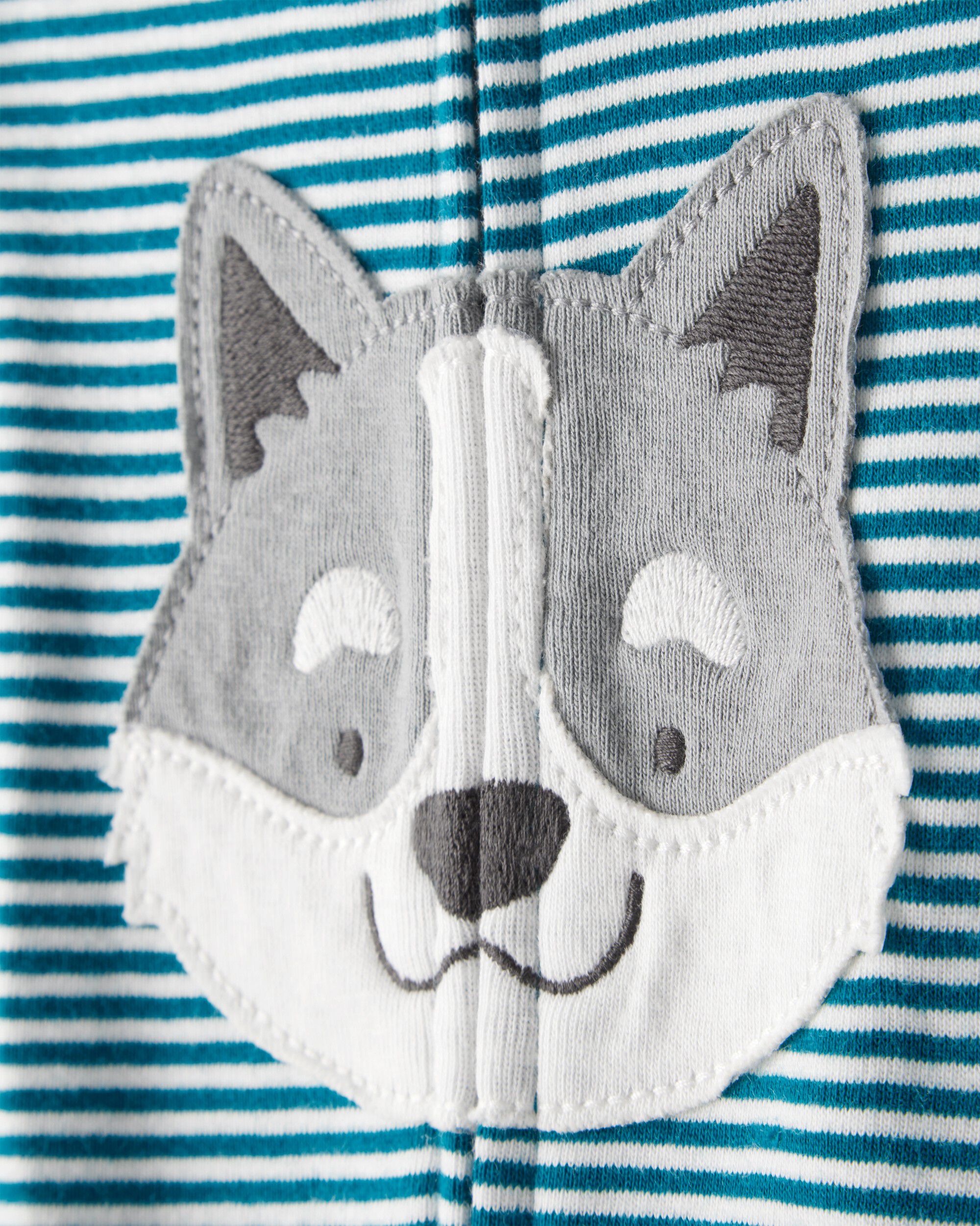 Toddler Boy Dog Striped 100% Cotton Snug Fit 1-Piece Pajamas - Blue