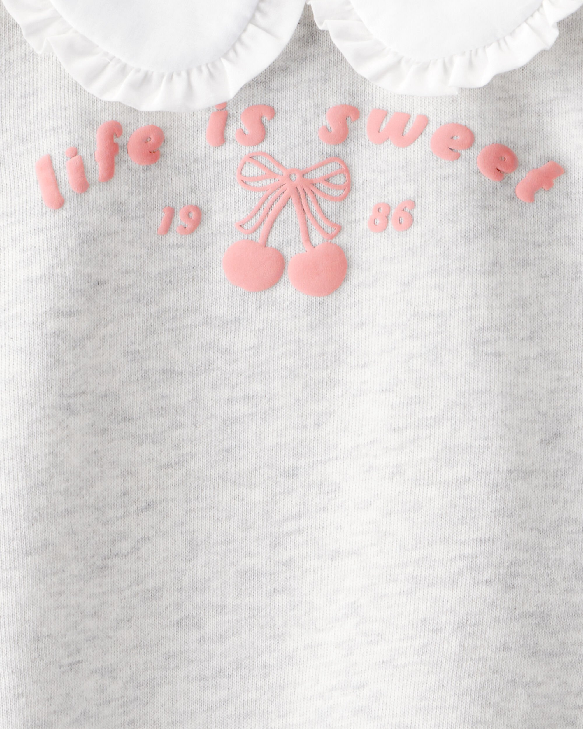 Toddler Girl Cherry French Terry Short-Sleeve Graphic Tee - White