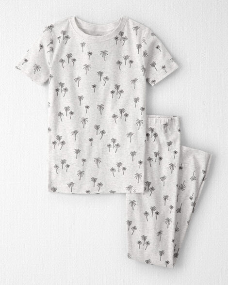Kid 2-Piece Organic Cotton Pajamas in Palm Trees