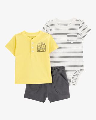 Product image 1 of Baby 3-Piece Striped Outfit Set