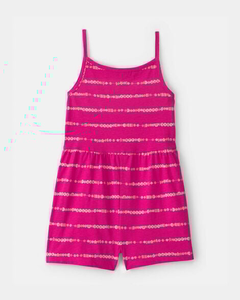 girls friendship bracelet romper - pink