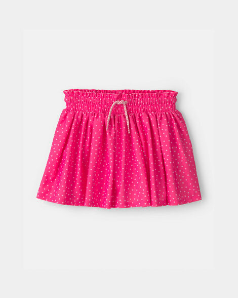girls polka dot active skort - pink