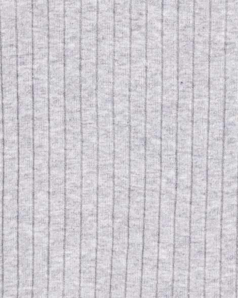 Baby Solid Ribbed Cotton Blend 2-Piece Pajamas - Grey