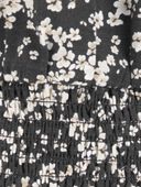 Black - Kid Square Neck Linen Look-alike Floral Top - Black, Selected