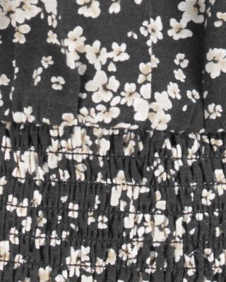 Product image 2 of Kid Square Neck Linen Look-alike Floral Top - Black