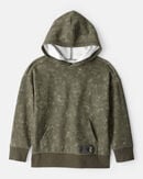 Boys French Terry Acid Wash Hoodie - Ivory