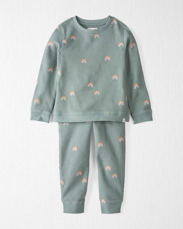 Product image 1 of Toddler Organic Cotton Waffle Knit Set in Magical Rainbow Print