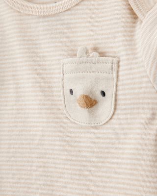 Product image 2 of Baby 4-Piece Striped Duck Outfit Set - Brown
