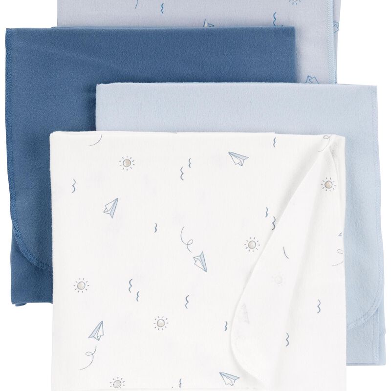 Blue Baby 4Pack Receiving Blankets