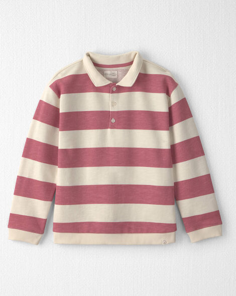 Girls Organic Cotton French Terry Rugby Polo