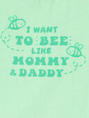 Green - Baby 'Bee Like Mommy And Daddy' Sleeveless Bodysuit, Selected