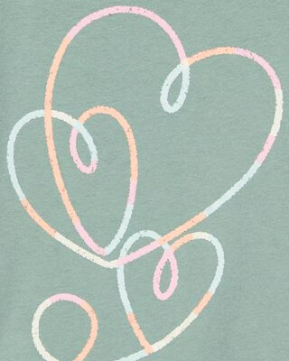 Product image 2 of Toddler Heart-Print Short-Sleeve Graphic Tee - Green