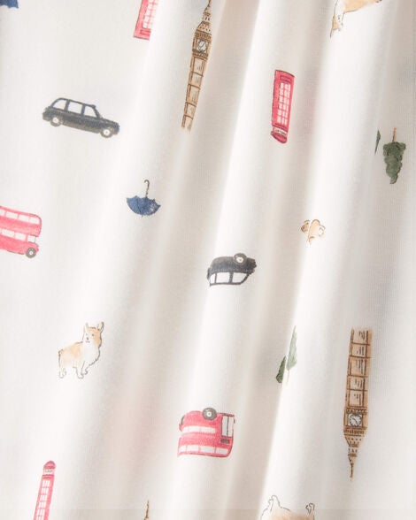  Product image 2 of Baby London Print PurelySoft Footie 1-Piece Pajamas - Ivory
