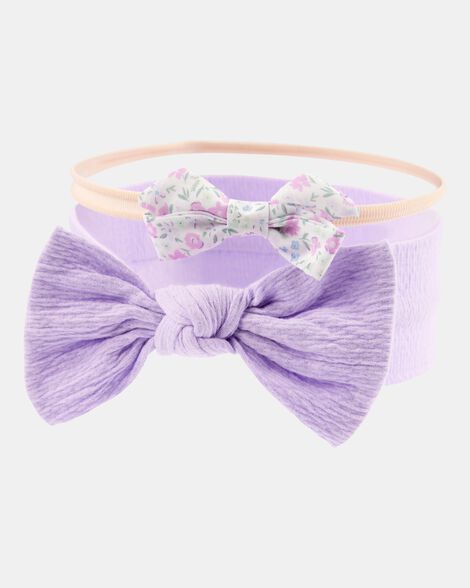 baby girl 2-pack headwraps - purple
