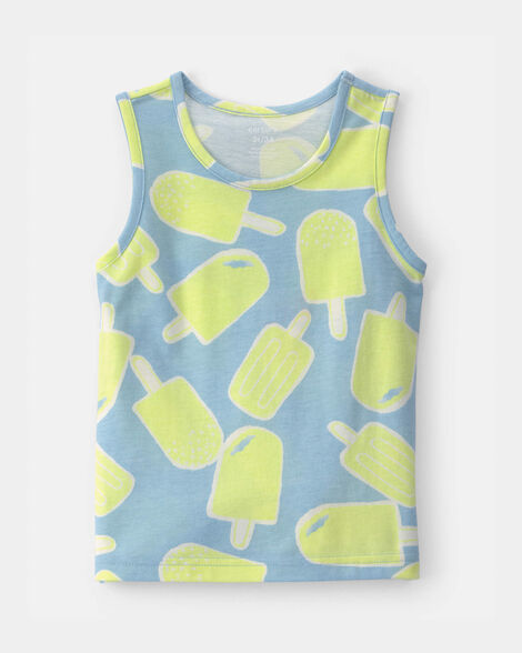 toddler popsicle tank top - blue/green
