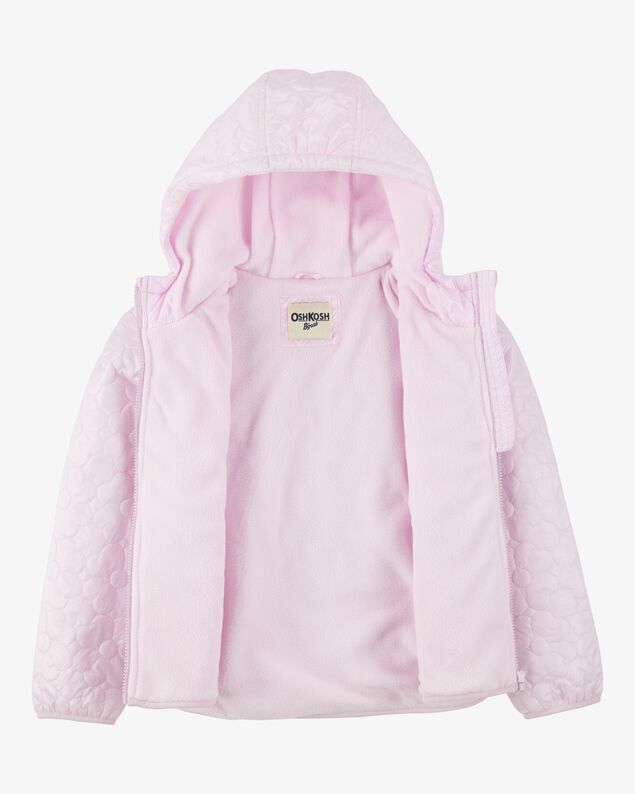 Product image 2 of Girls Floral Quilted Midweight Jacket - Pink