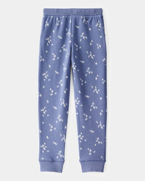 Product image 2 of Girls Floral Print DayDream Fleece Drawstring Joggers - Blue