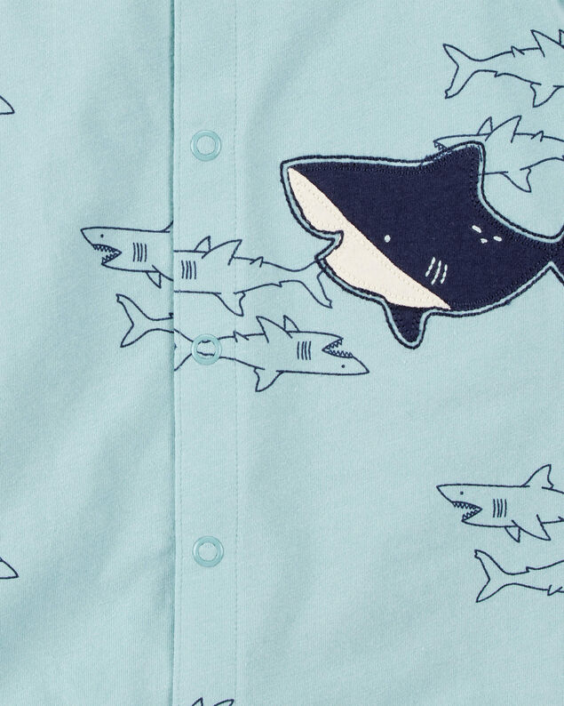 Product image 2 of Baby Boy Blue Shark 1-Piece Romper