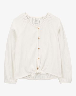 Product image 1 of Kid Gauze Long-Sleeve Button-Up Top - Cream